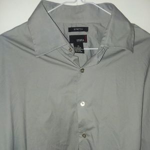 Grey long sleeve dress shirt by utopia size xl